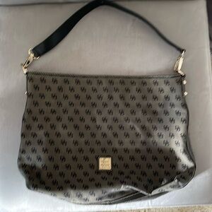 Dooney & Bourke Grey/ Black Large Shoulder Bag